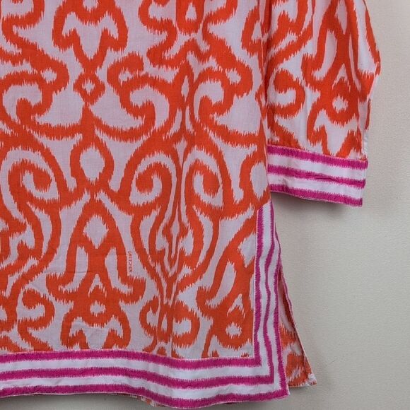 Gretchen Scott Designs Orange and Pink Arabesque Tunic Size M - Picture 4 of 10